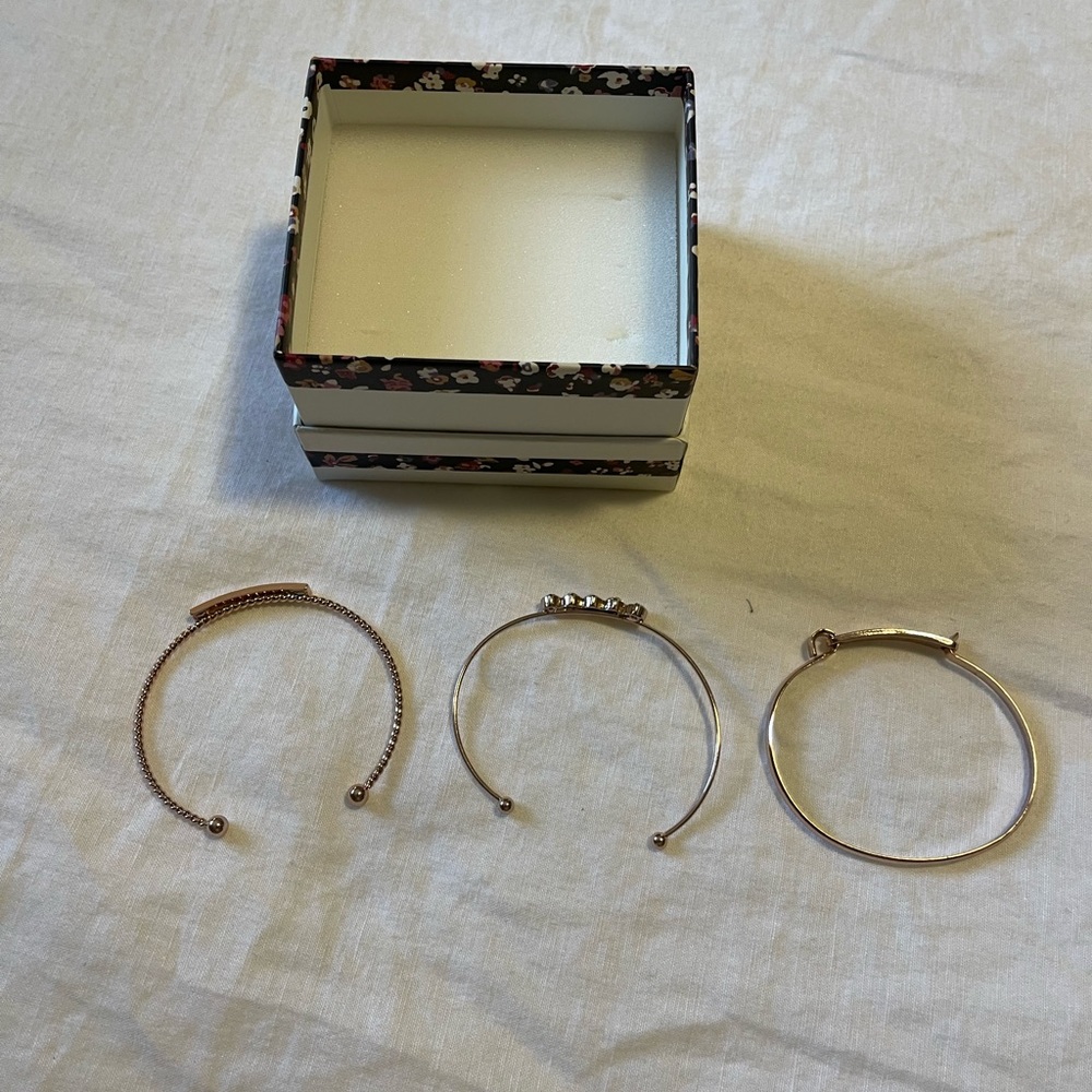 Rose gold 3 pack bracelets from Maurices